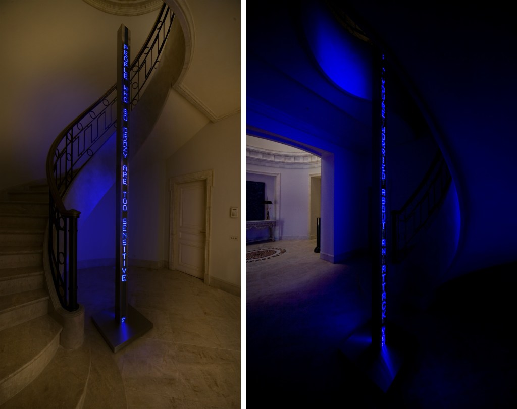 Jenny Holzer Blue Tower duo